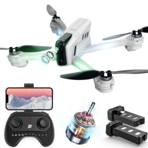BEZGAR Drone with Camera for Adults 4K, RC Quadcopter with Brushless Motor, Optical Flow Positioning, Auto Hover, One Key Start/Land, 2 Rechargeable Batteries, FPV 5G Drones for Adults, BD102
