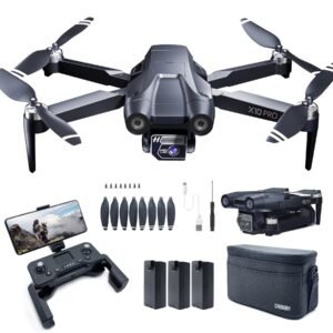 CHUBORY X10 PRO GPS Drone with Camera for Adults 4K UHD, 90 Min Long Flight Time,3280 FT Long Control Range, Auto Return, Follow Me, Brushless Motor, 5G FPV RC Quadcopter for Beginners(<0.55bl)