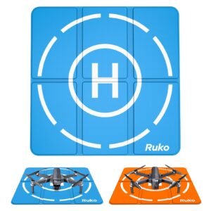 Ruko H002 Drone Landing Pad Weighted, 16.85 inch Small Size Waterproof Double Sided, Fast-Foldable Portable Helipad for U11S/F11MINI/F11PRO/Mini 3, Bright Color, Drone Accessories (with Carrying Bag)